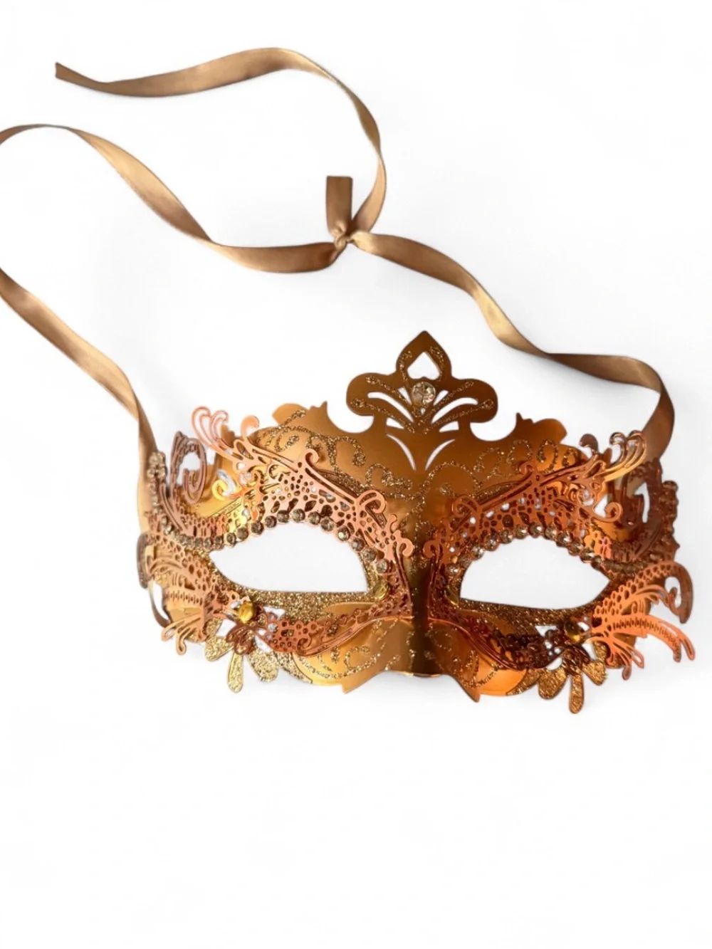 Pink masquerade mask with ribbon
